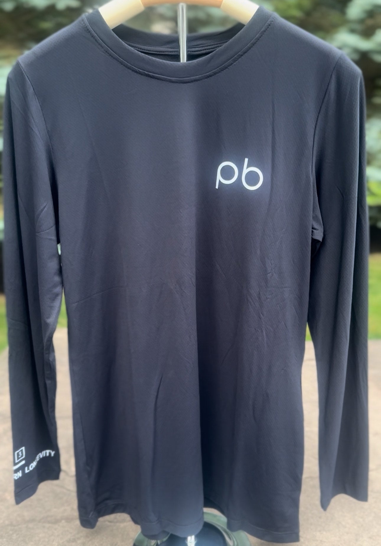 Women's "pb " Logo Long Sleeve UV50 Athletic shirt Black color