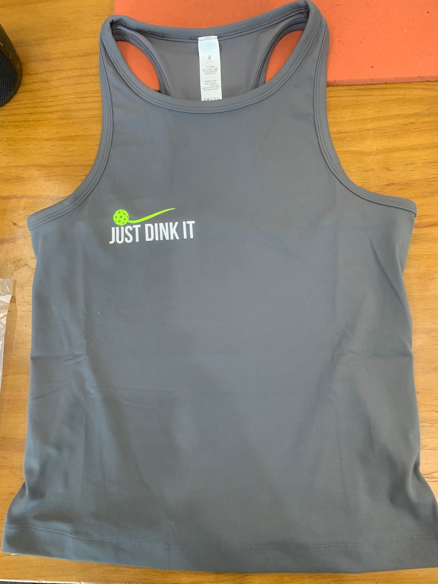Women's "Just Dink it" Athletic Racerback Gray