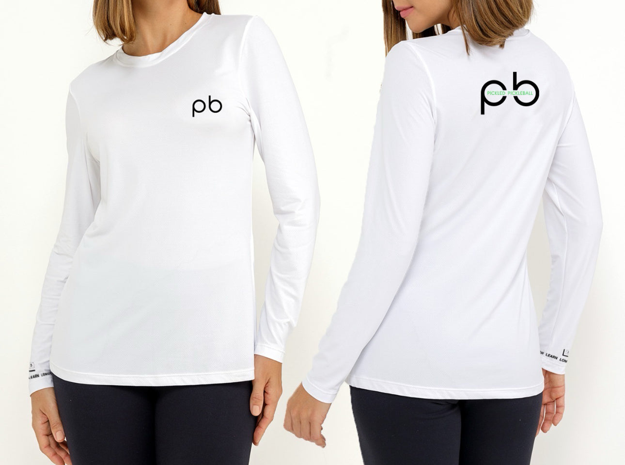 Women's "pb " Logo Long Sleeve UV50 Athletic shirt White