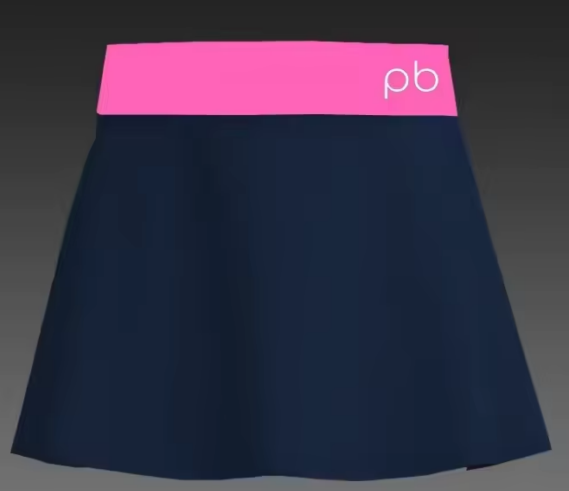 Coming soon Navy pb skort with pink waist band