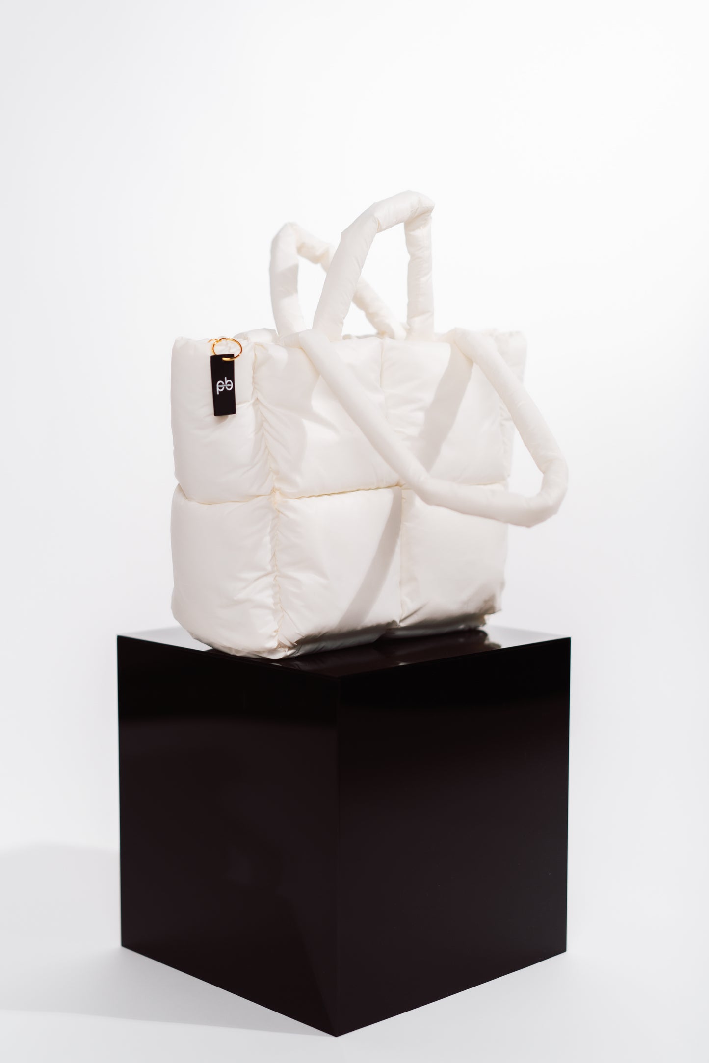White Glossy Puffer Tote