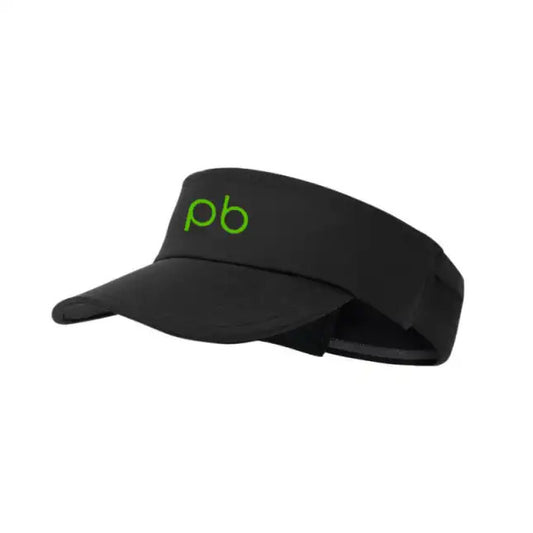 Women's pb electric green logo black visor with athletic headband