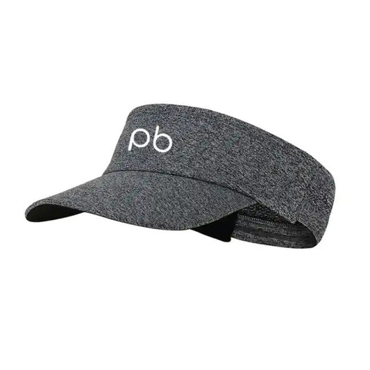 Women's pb white logo Gray visor with athletic headband