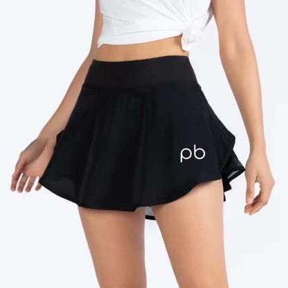 Black pb logo Swing Pickleball and Tennis skirt