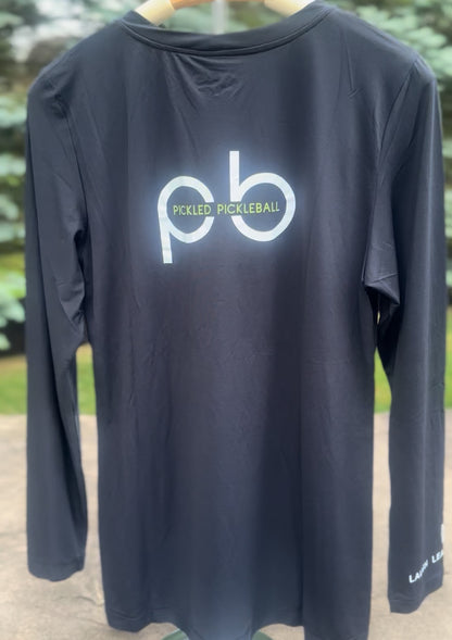 Women's "pb " Logo Long Sleeve UV50 Athletic shirt Black color