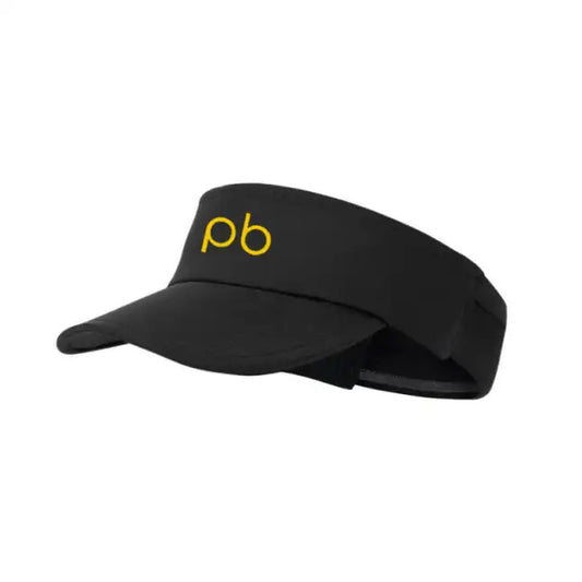 Women's gold pb logo black visor with athletic headband