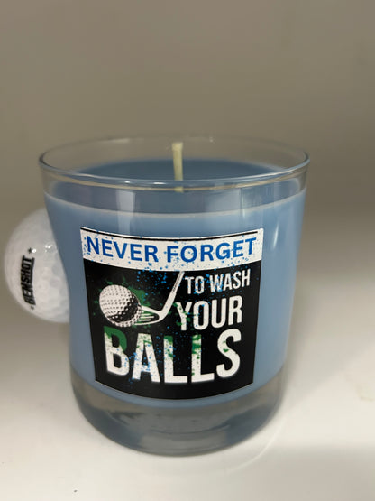 Golf ball Rocks Glass Candle 16 oz