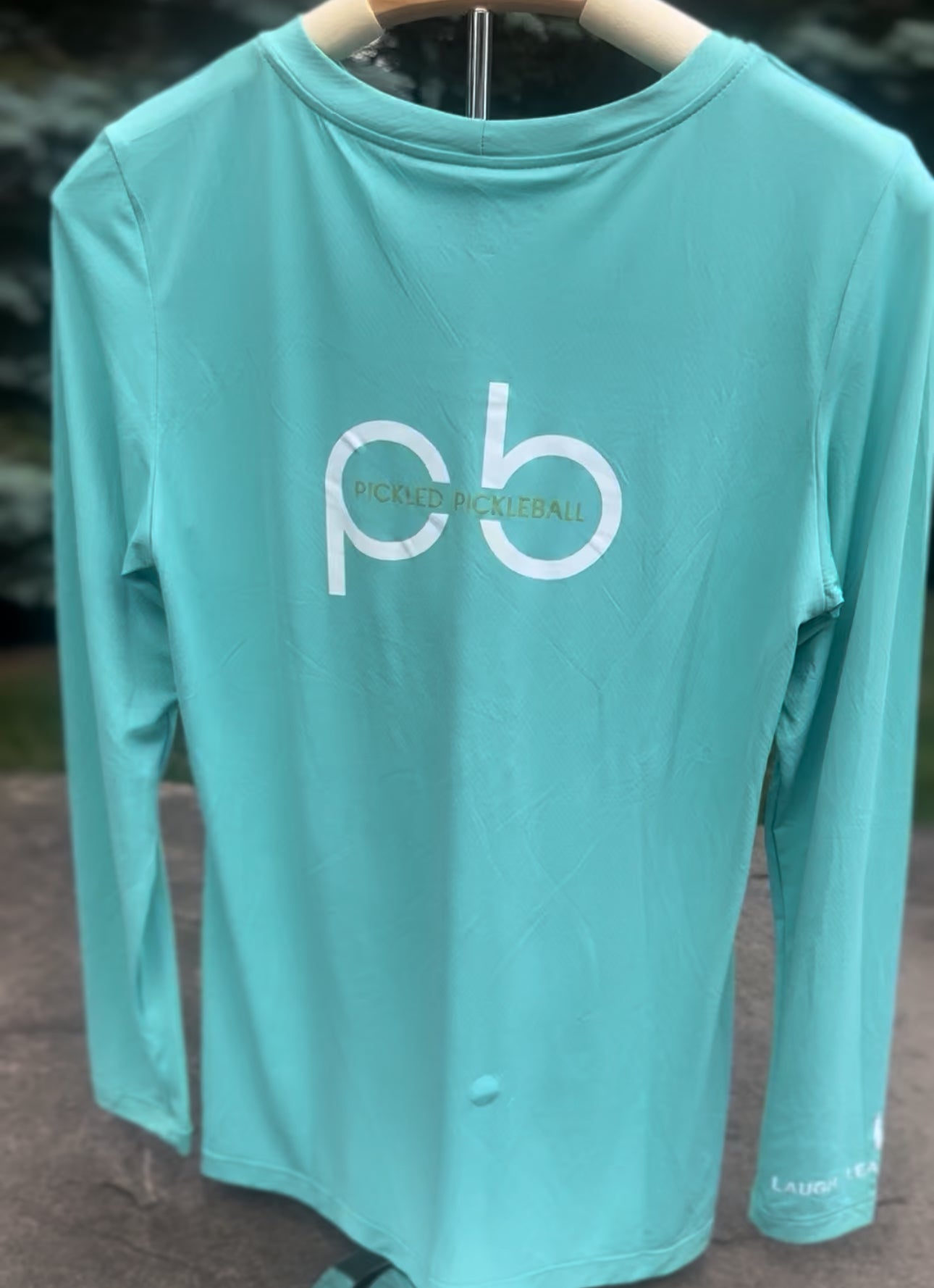 Women's "pb " Logo Long Sleeve UV50 Athletic shirt Leafy Green color