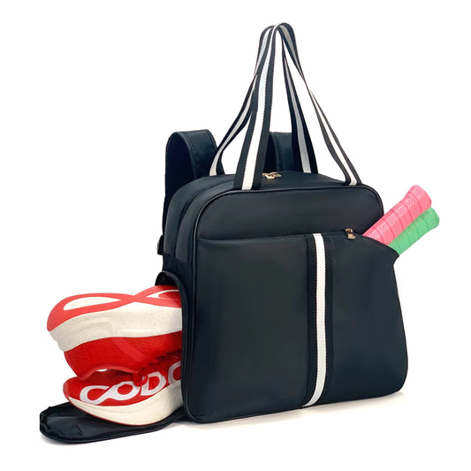 New Universal Pickleball backpack / tote bag Black with White stripe