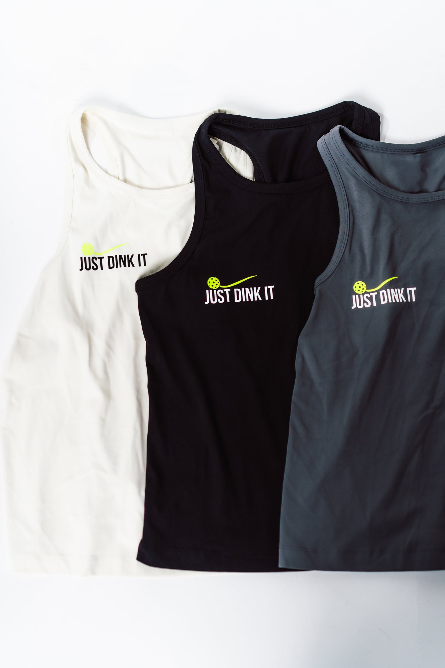 New "Just Dink it" logo athletic Racer back Tank