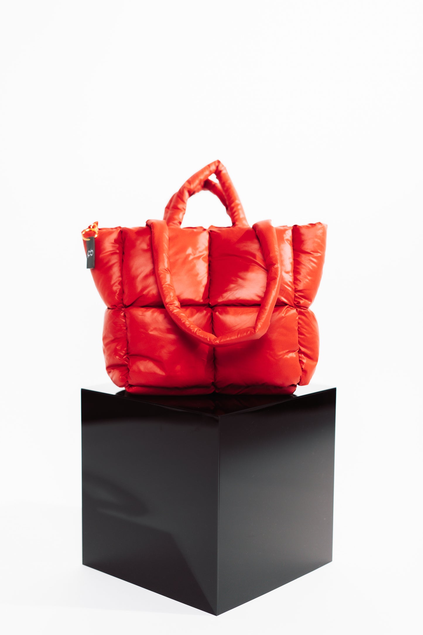 Red Glossy Puffer Tote