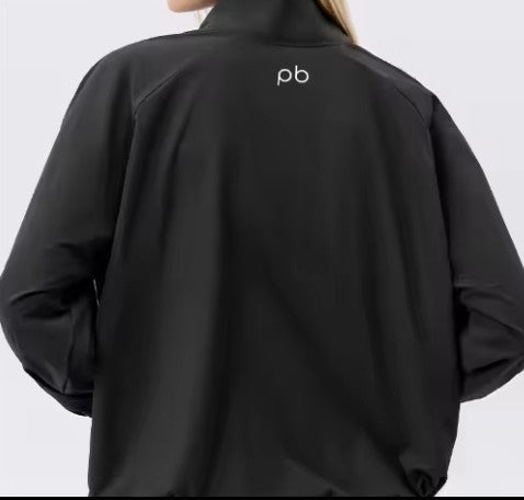 Women's 1/4 zip light weight pull over black