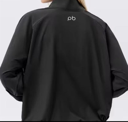 Women's 1/4 zip light weight pull over black